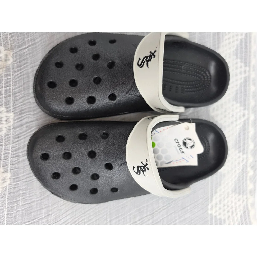 Crocs Chicago White Sox MLB Classic Clogs Black Pearl Mens 6 Womens 8 NEW